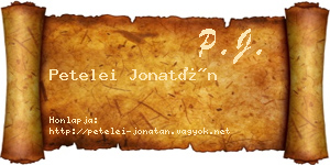 Petelei Jonatán névjegykártya